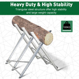 Portable Sawhorse Heavy Duty Cutting Stand Steel Adjustable Work Support, Foldable Sawhorse Stand 220 lbs Weight Capacity