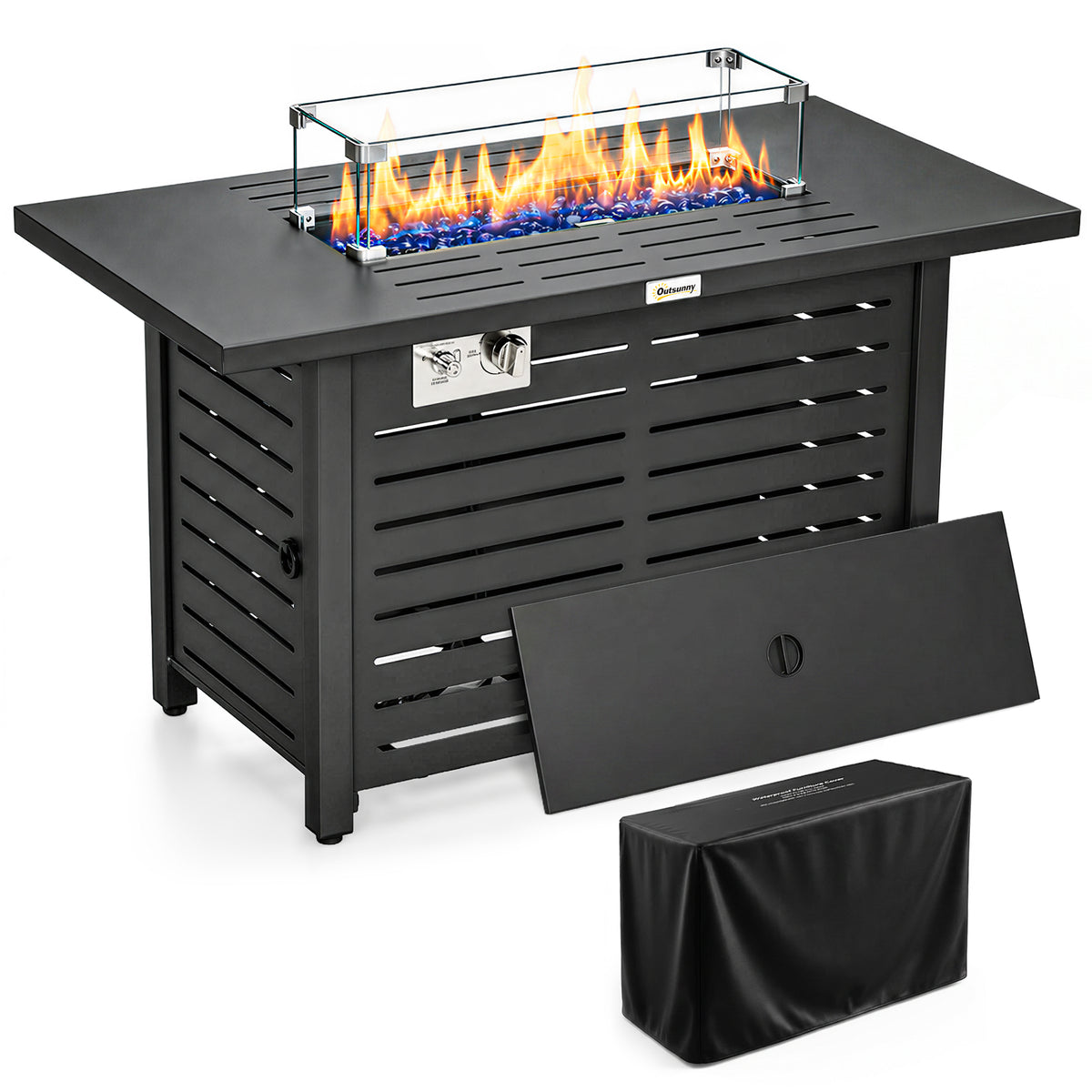 Propane Gas Fire Pit Table, Outdoor Firepit with 43