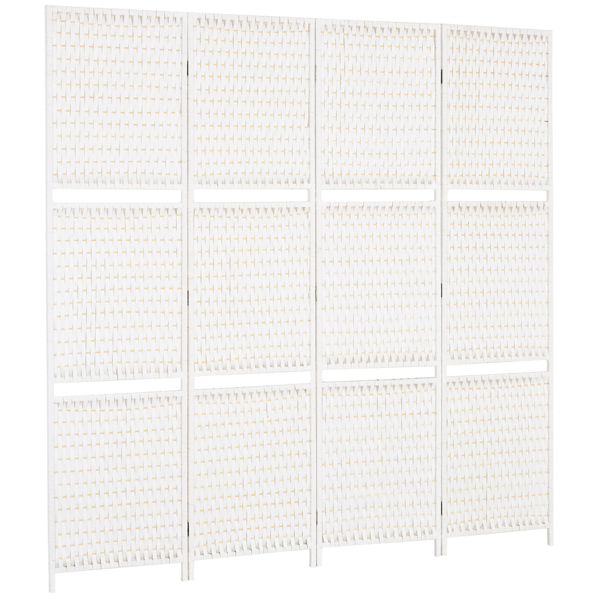 Séparateur de pièce à 4 panneaux avec étagères, paravent pliable autoportant de 1,8 m