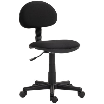 Small Desk Chair, Armless Office Chair with Adjustable Height, 360° Swivel Wheels