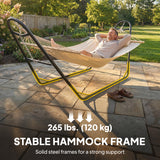 Hammock with Stand, Heavy Duty Camping Hammock with Detachable Pillow and Spreader Bar, 264 lbs Capacity