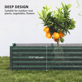 8 x 1.3 x 1.5ft Galvanized Raised Garden Bed, Reinforced Outdoor Planter Box with Open Bottom