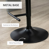Modern Bar Stools PU Leather Set of 2 Swivel Bar Height Barstools Chairs with Adjustable Height, Round Heavy Metal Base and Footrest