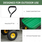 Garden Dump Cart Heavy Duty 440lbs Wagon with Steel Frame and 1