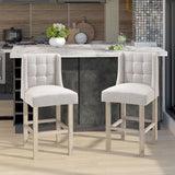 Tabourets de comptoir modernes rembourrés et capitonnés, ensemble de 2 chaises de comptoir pour cuisine
