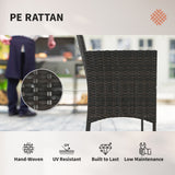 4 Pieces Wicker Outdoor Balcony Furniture Set Rattan Patio Furniture Set with Loveseat Chairs Glass Coffee Table