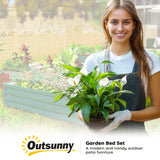 4' x 4' x 1' Raised Garden Bed Galvanized Steel Planter Box for Vegetables