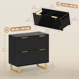 Lateral File Cabinet with 2 Drawers, Modern Filing Cabinet for Letter/A4/Legal Size Files