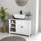Bathroom Vanity Cabinet, Under Sink Storage Cabinet with Double Doors, Open and Adjustable Shelves