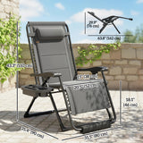 Zero Gravity Chair, Reclining Outdoor Lounger Chair with Cup Holder, 400 LBS Capacity