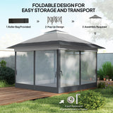 12' x 12' Foldable Pop-up Party Tent Instant Canopy Sun Shade Gazebo Shelter with Steel Frame