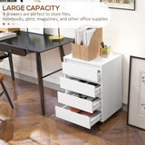 4 Drawer File Cabinet, Vertical Filing Cabinet with Wheels, Modern Printer Stand for Home Office