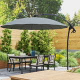 9FT Cantilever Umbrella with 16 Fibreglass Ribs, Offset Hanging Umbrella
