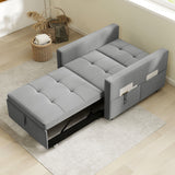 Convertible Chair Bed, Adjustable Backrest, Small Velvet Futon Sofa Bed