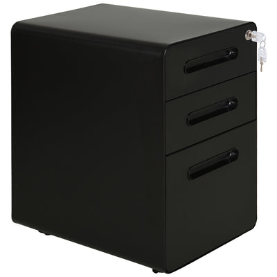 Lockable File Cabinet, Steel Filing Cabinet on Wheels for Legal, A4, Letter Size