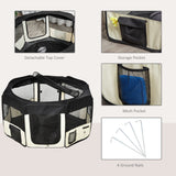 Parc pour animaux de compagnie souple 49,2 pouces parc pour chiens pliable extérieur avec sac