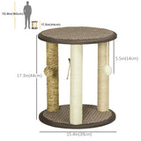Arbre à chat 17 po, centre d'activités pour chatons avec jouets suspendus