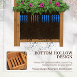 Jardinière Surélevée Bois avec Treillis pour Plantes Grimpantes, 16