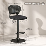 Bar Stools Set of 2, Modern Swivel Counter Height Barstools with Footrest and Hollow Backrest