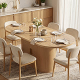 Dining Table Modern Farmhouse Kitchen Table Under-Table Cabinet
