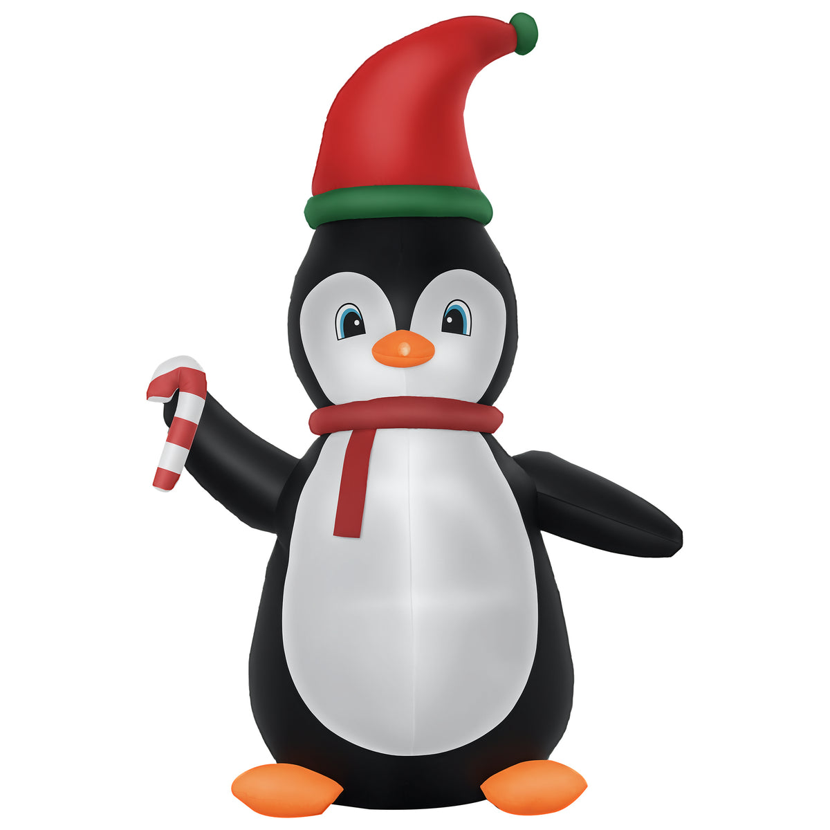8.2' Inflatable Penguin Holding Candy Cane LED Lights Outdoor Decoration