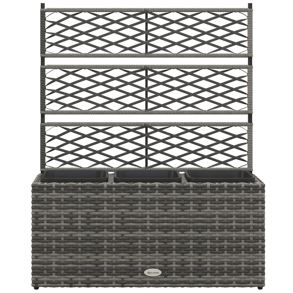 Wicker Raised Garden Bed with Trellis, 42