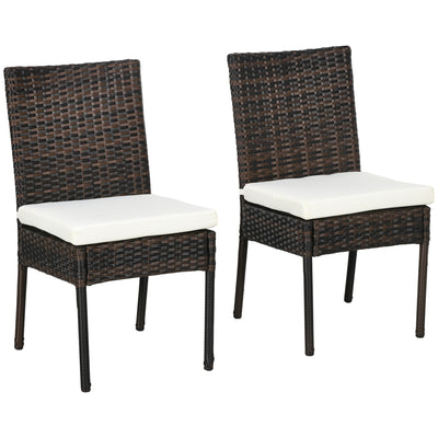 PE Rattan Outdoor Dining Chairs with Cushion