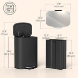 Fingerprint-proof Kitchen Trash Can, 13.2 Gallon Garbage Can with Soft-close Lid and Foot Pedal