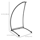 Hanging Hammock Chair Stand Only, C Shape Hanging Heavy Duty Metal Frame Swing Stand for Porch Swing Chair