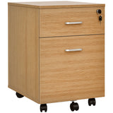 2 Drawer File Cabinet with Lock and Keys, Mobile Vertical Filing Cabinet with Wheels and Drawers