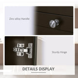 Buffet Cabinet Sideboard with 2 Drawers, 3 Storage Cabinets, Glass Doors and Adjustable Shelves