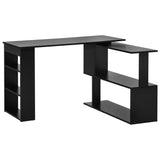 Bureau en L de 119,4 cm, bureau d'angle rotatif à 360°, bureau d'ordinateur réversible avec étagère de rangement pour bureau à domicile