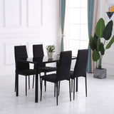 Chaises de salle à manger dossier haut, chaises d'appoint modernes en cuir PU rembourré avec pieds métalliques pour cuisine