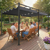 19' x 10' Pergola with Retractable Canopy