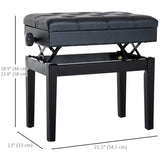 Banc de piano réglable avec rangement et rembourrage en cuir PU souple