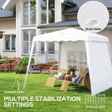 Pop Up Canopy Tent with 2 Sidewalls, 8 x 8ft Top/9.5 x 9.5ft Base