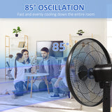 Floor Standing Fan with Remote Control, Stand Up Cooling Fan, Tall Pedestal Electric Fan for Home Bedroom