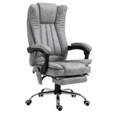 Fauteuil de bureau de massage vibrant 6 points en microfibre avec repose-pieds escamotable