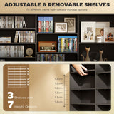 Media Storage Cabinet, 8-Tier DVD Shelf with 18 Adjustable Shelves, Holds 1032 CDs, 594 DVDs or Blu-rays