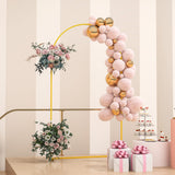 7FT x 4FT Gold Wedding Arch with U-shaped stakes for Birthday Parties