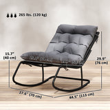 Outdoor Rocking Chair, Oversized Rocking Patio Chair with 25