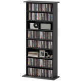 8-Tier DVD Shelf with 6 Adjustable Shelves, Holds 360 CDs, 185 DVDs or 185 Blu-rays