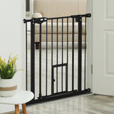 Retractable Gate Extra Wide Press-Mounted with Cat Door, 29-32 Inch