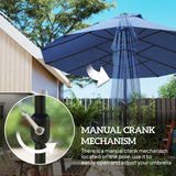 15ft Double-sided Patio Umbrella with Twin Canopy, Extra Large Outdoor Parasol with Crank for Pool