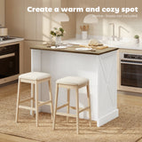 Kitchen Island with Sitting Space, Sideboard Cabinet with 2 Drawers and 2 Adjustable Shelves for Dining Room