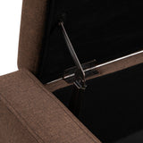Storage Ottoman Bench, Linen Upholstered Bench with Tufted Design