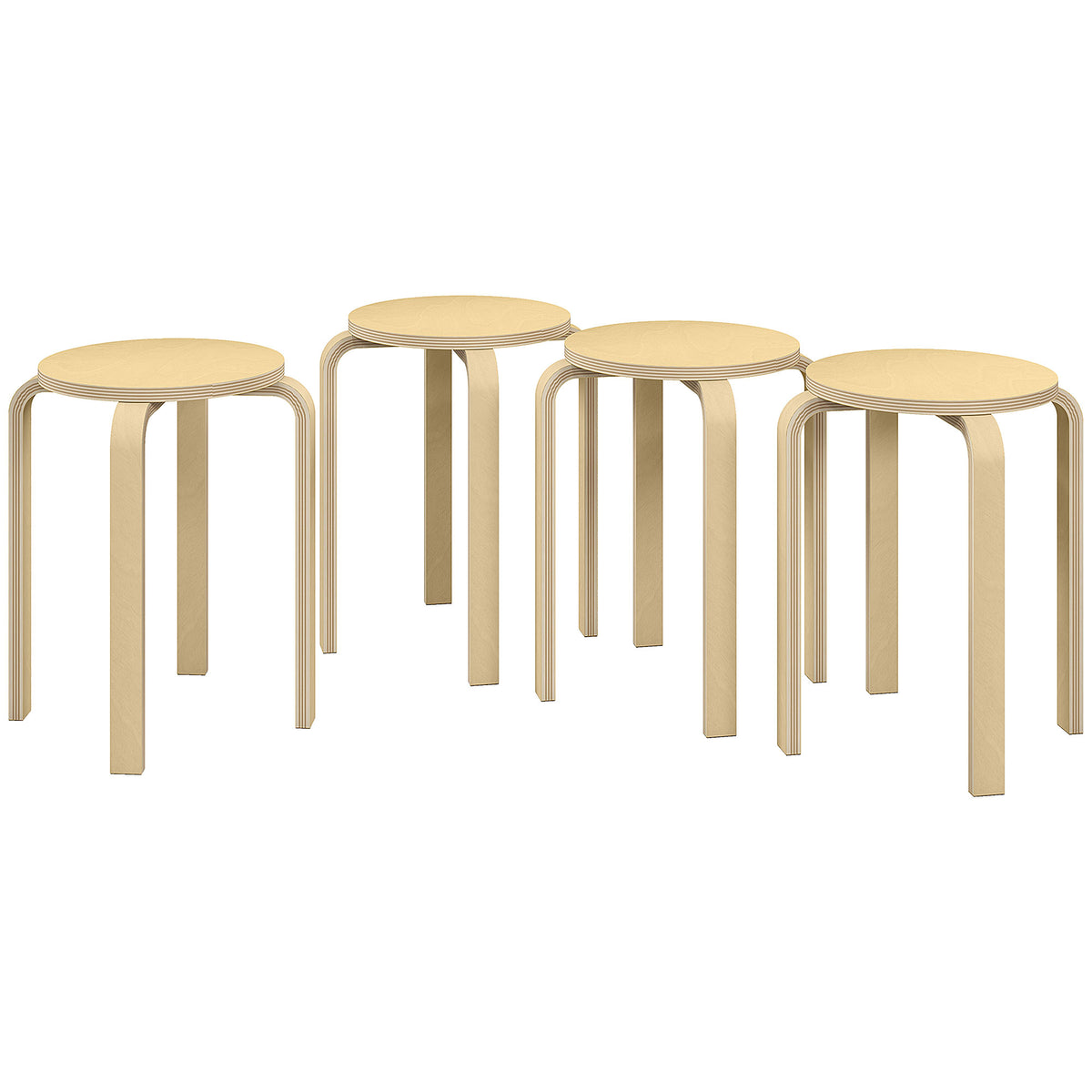 Round Stackable Chairs Set of