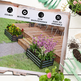 Set of 2 Galvanized Raised Beds for Garden