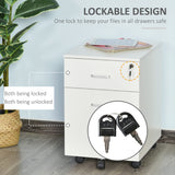 2 Drawer File Cabinet with Lock and Keys, Mobile Vertical Filing Cabinet with Wheels and Drawers