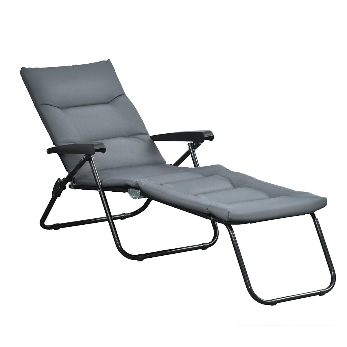 Chaise longue pliante, Méridienne de patio inclinable avec dossier réglable 6 positions